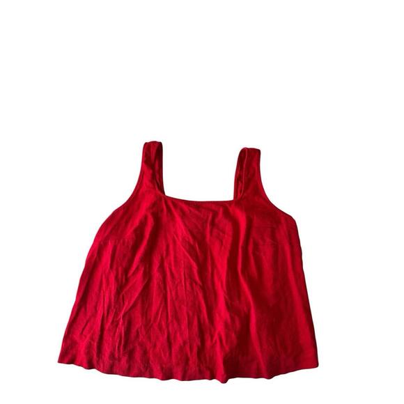 Ava &‎ Viv Women’s Red Button down back Sleeveless Top Linen Blend Plus Size 2X - Picture 1 of 7